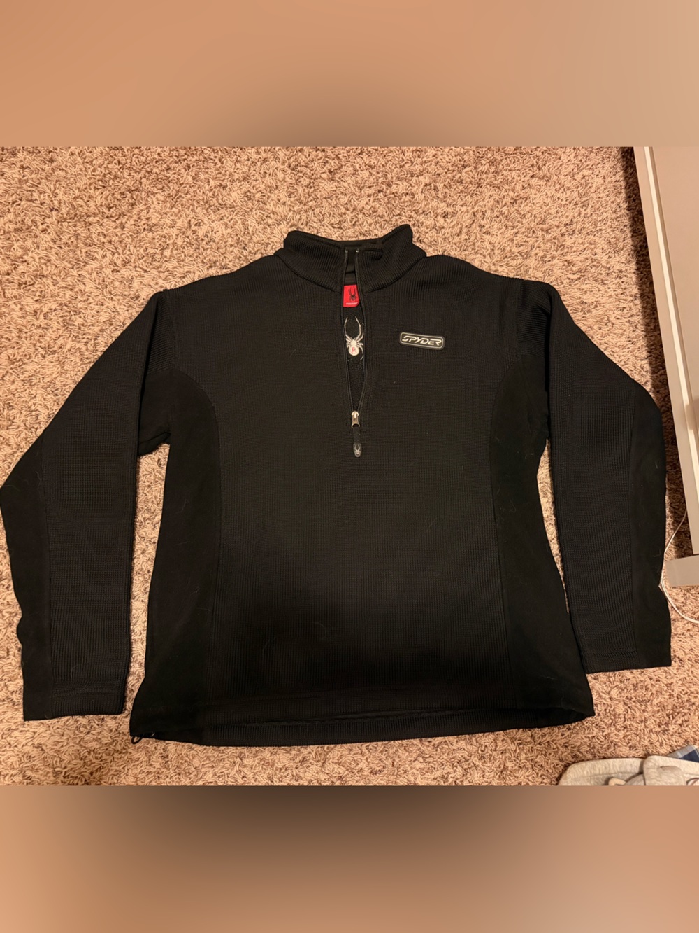 Spyder Black 1/4 Zip Fleece Athletic Sweatshirt